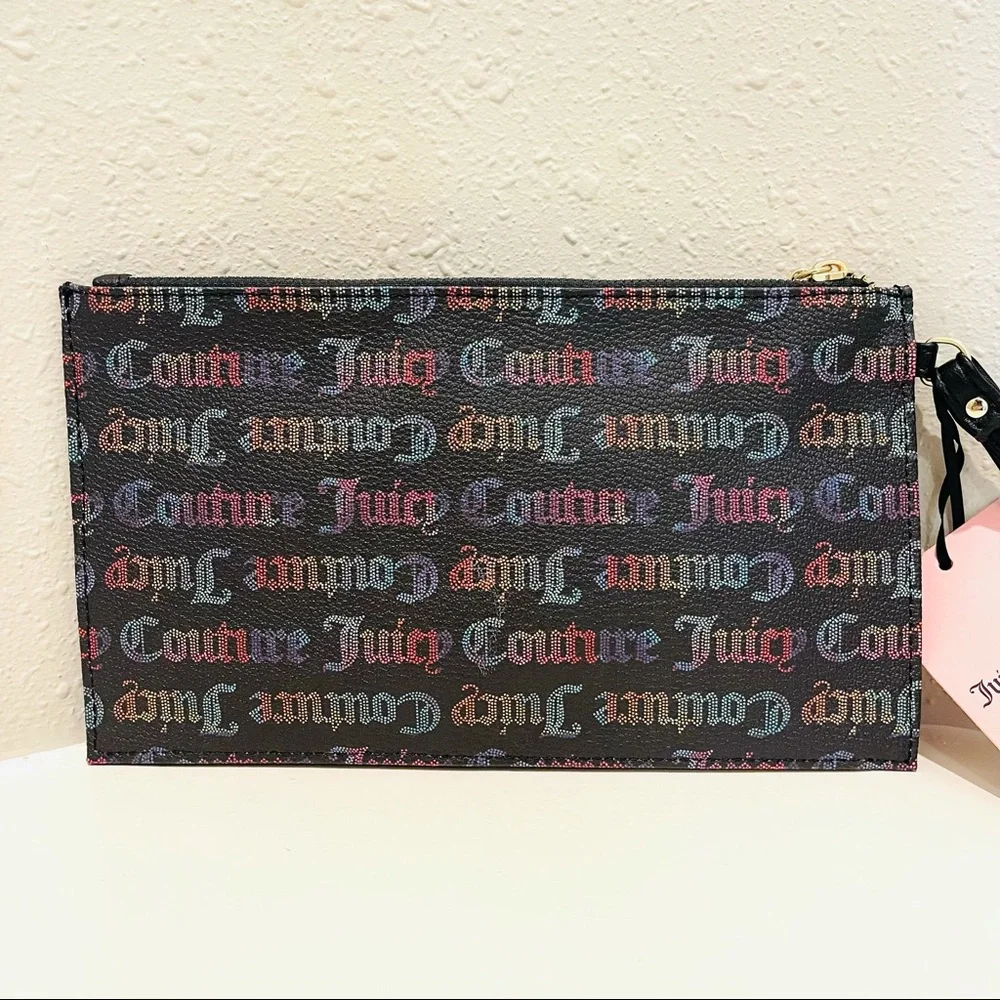 Juicy Couture Rainbow Multicolored Logo Wristlet OS NWT